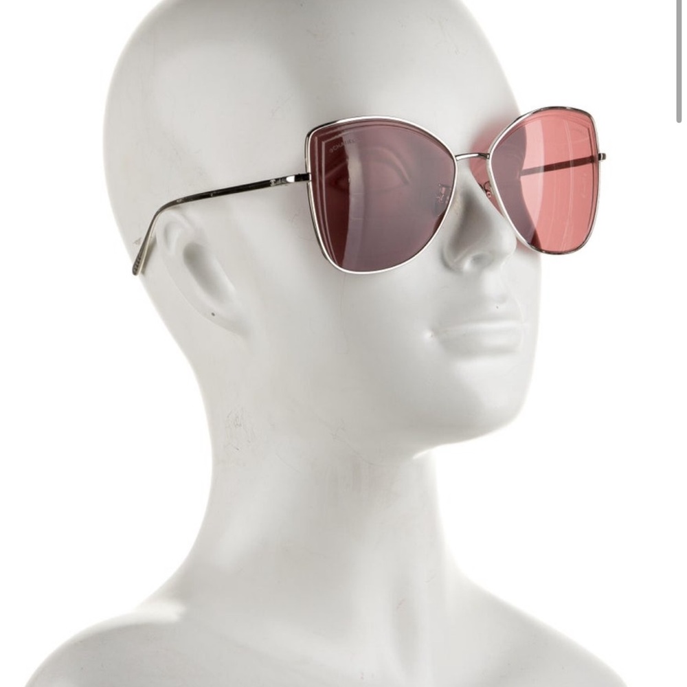 CHANEL Metal Butterfly Sunglasses 4253 Pink and Silver - Picture 2 of 9